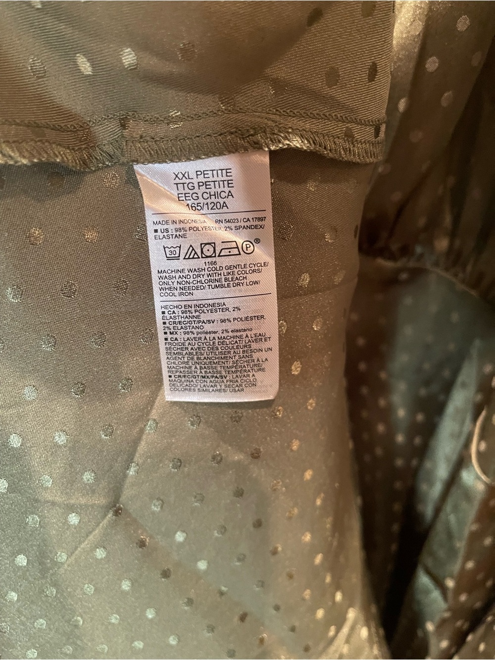 Old Navy Olive Satin Dot Maxi Dress CXL Petite NWOT - Picture 7 of 9